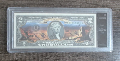 $2 Authenticated Uncirculated - Grand Canyon National Park Note - Arizona