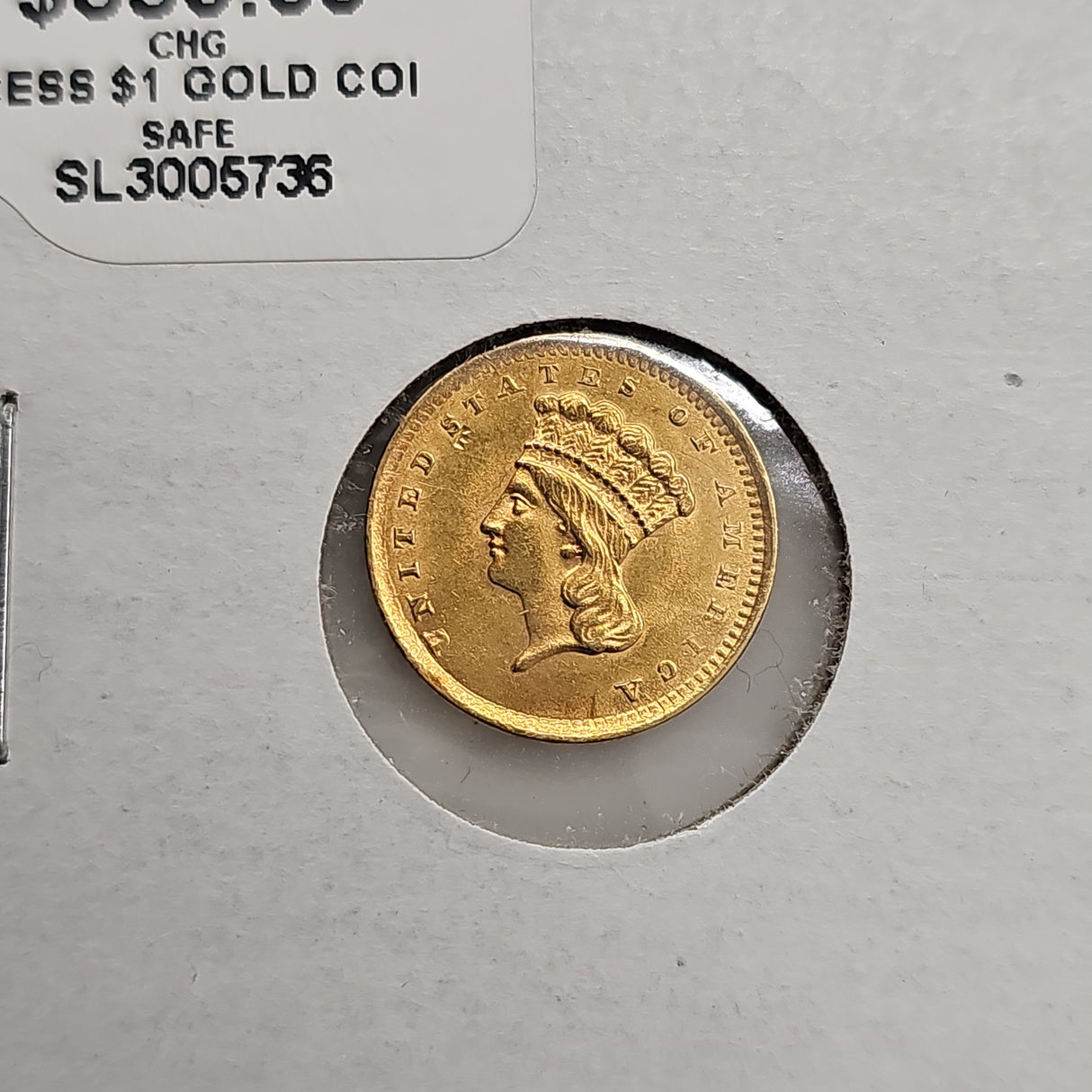 1856 Indian Princess $1 Gold Coin