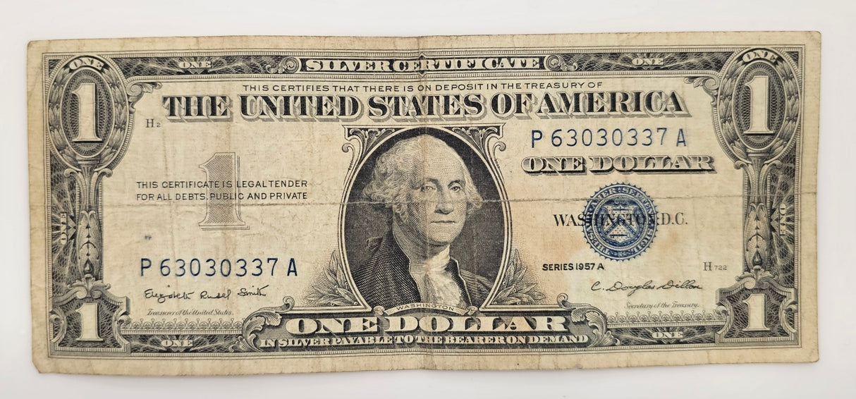 $1 One Dollar United States of America Silver Certificate, 1957a